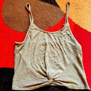 Olive knotted Crop Top